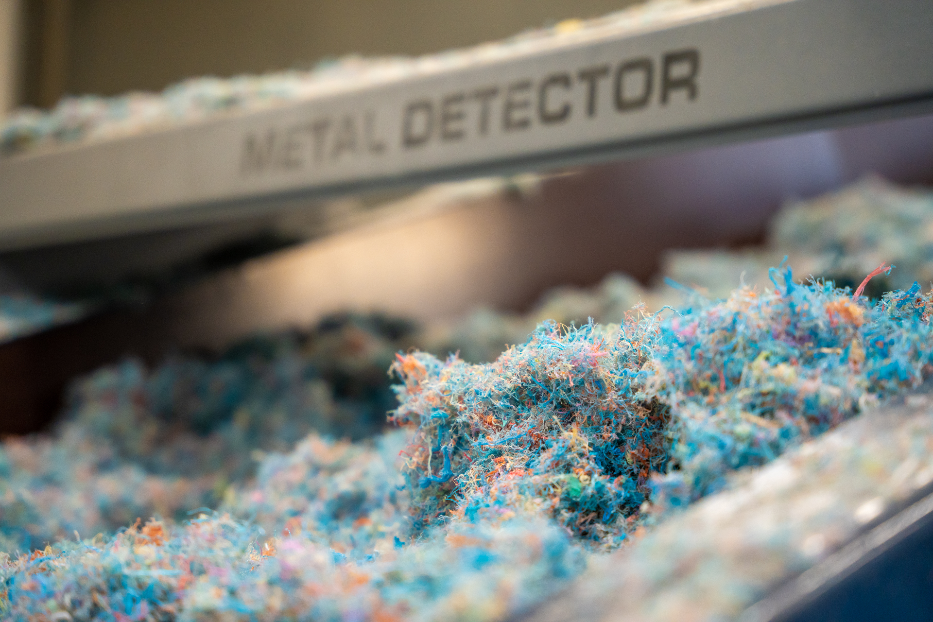 Agricultural twine during the recycling process.